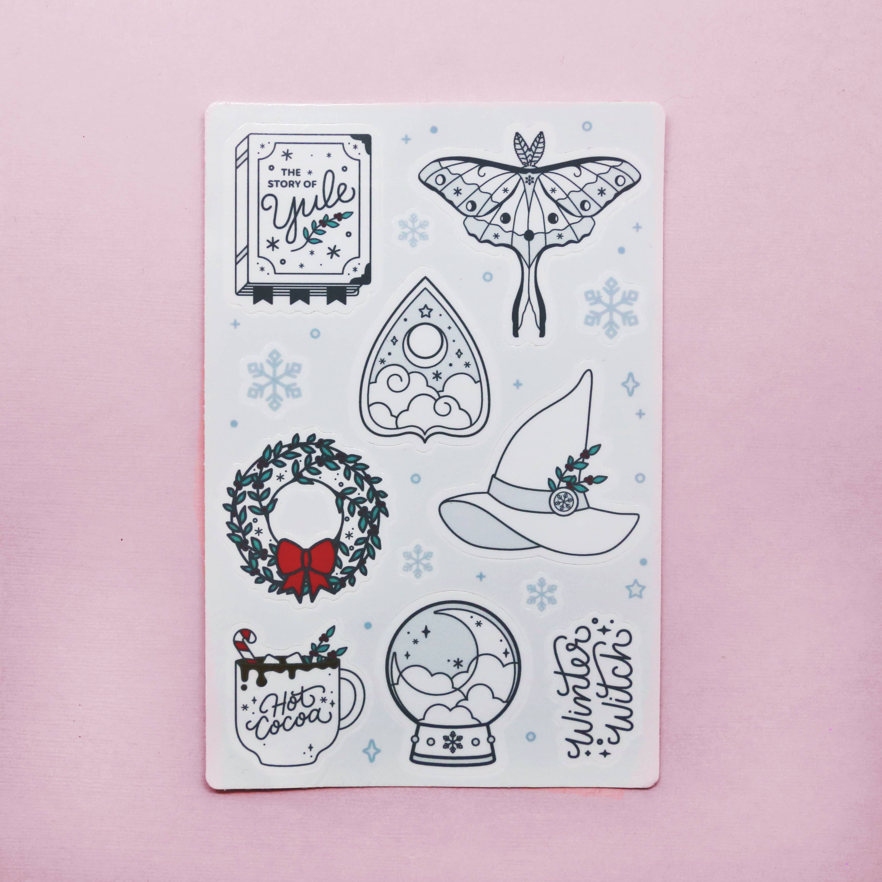 Winter Witch Vinyl Sticker Sheet