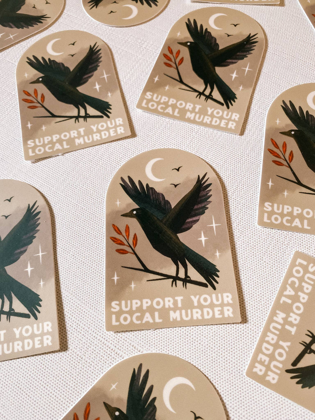 Support Local Murder Crow Sticker - Lantern Print Co.