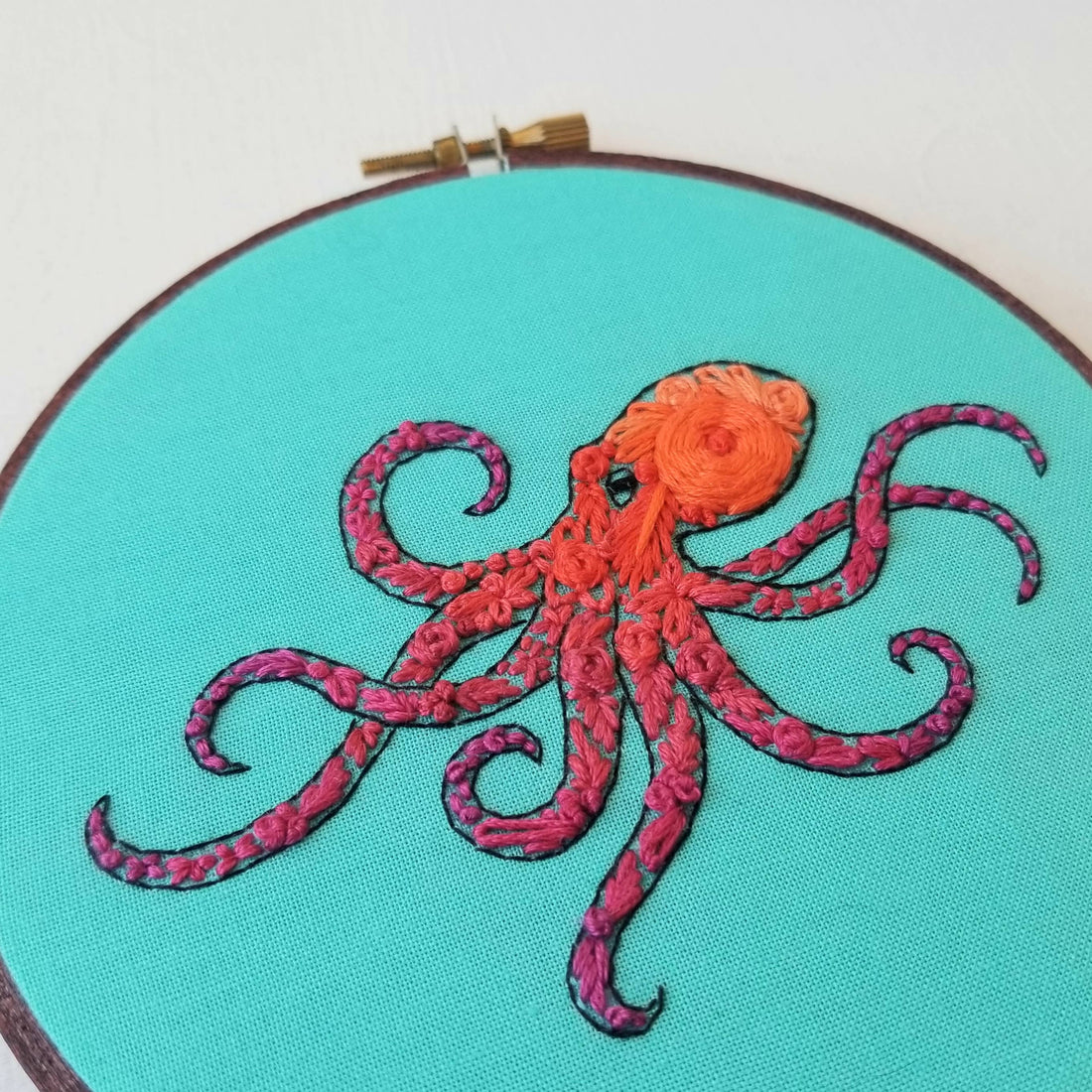 Pacific Octopus Embroidery Kit - Jessica Long Embroidery