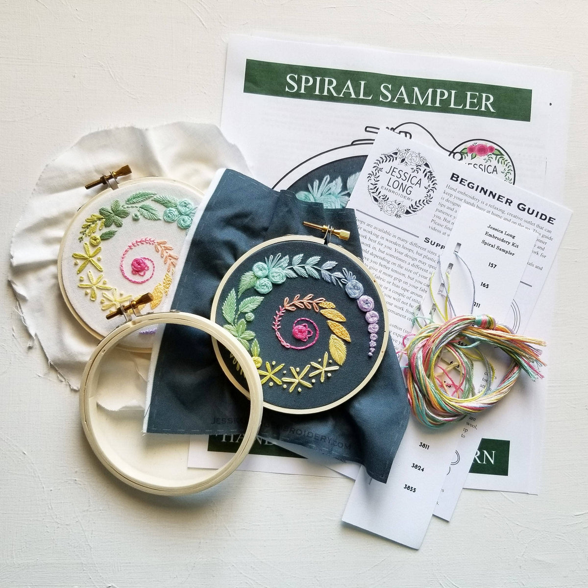 Spiral Sampler Beginner Embroidery Kit - Jessica Long Embroidery