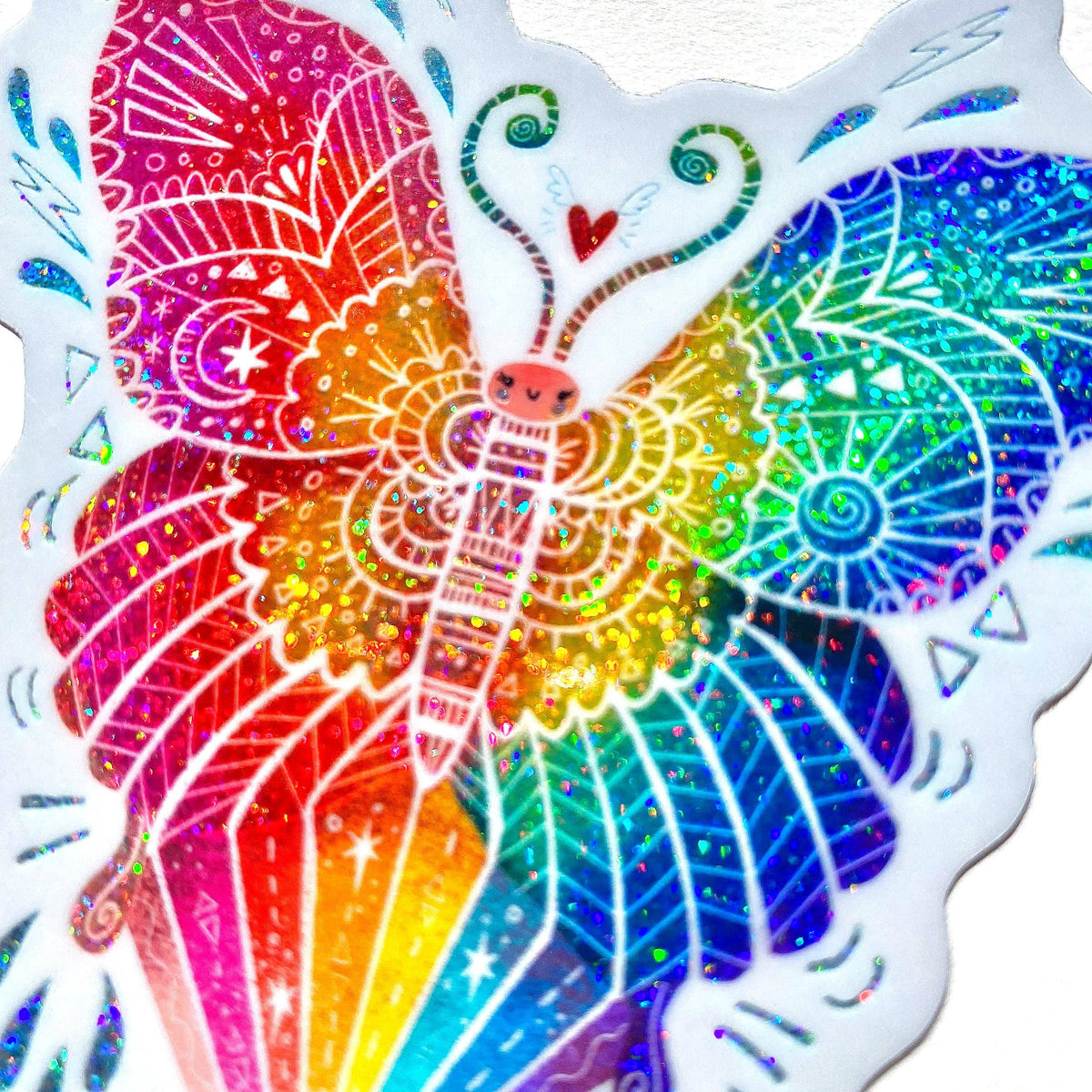 GLITTER Rainbow Butterfly by Emiko Rainbow Sticker