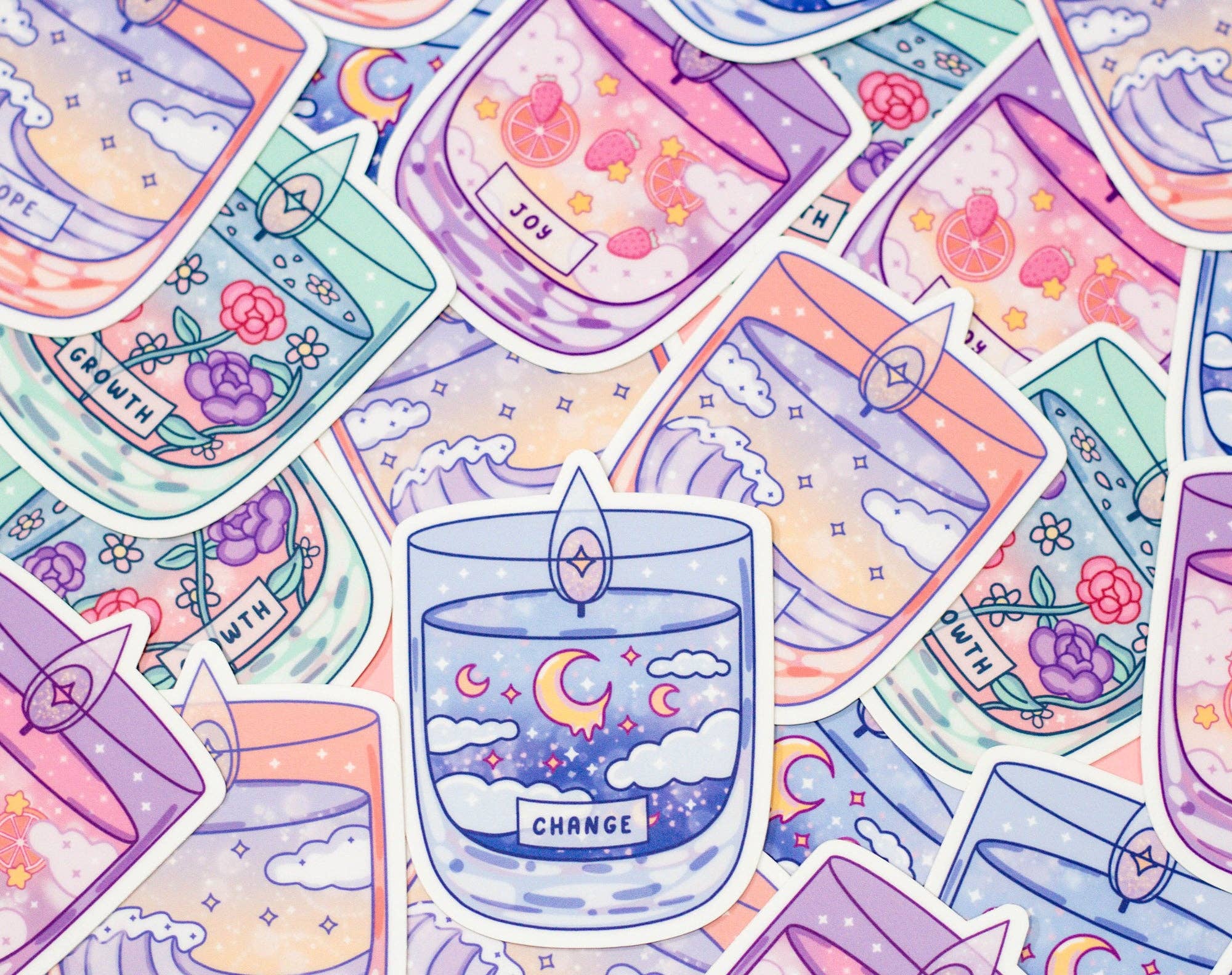 Growth Affirmation Candle Sticker - Unicorn Eclipse