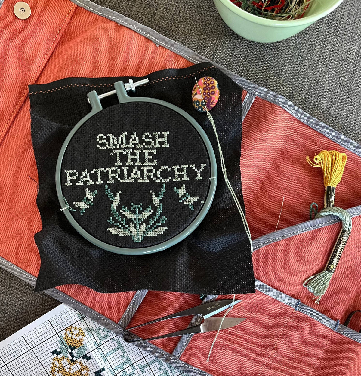 Smash the Patriarchy Cross Stitch Kit - Junebug & Darlin