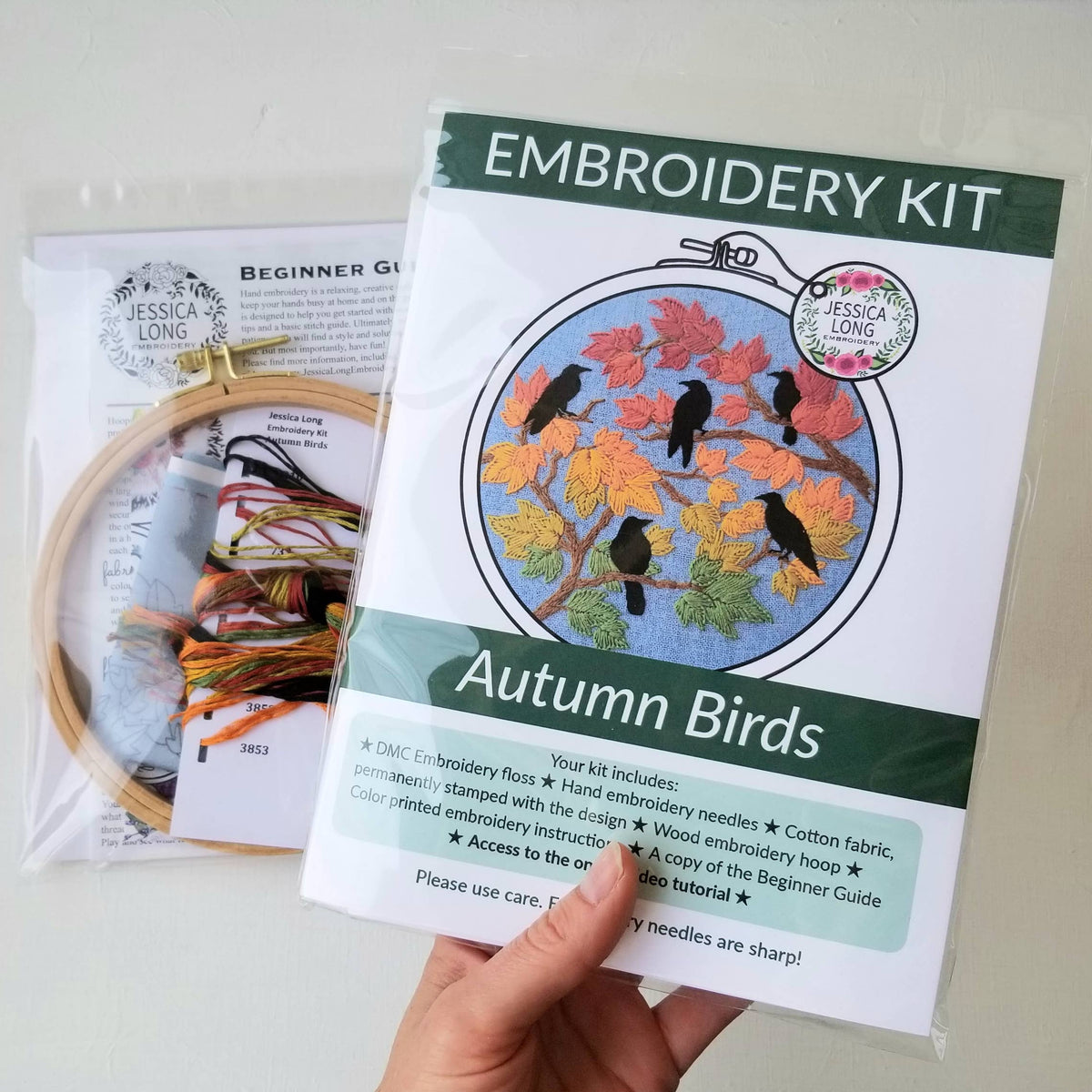 Autumn Birds Embroidery Kit - Jessica Long Embroidery