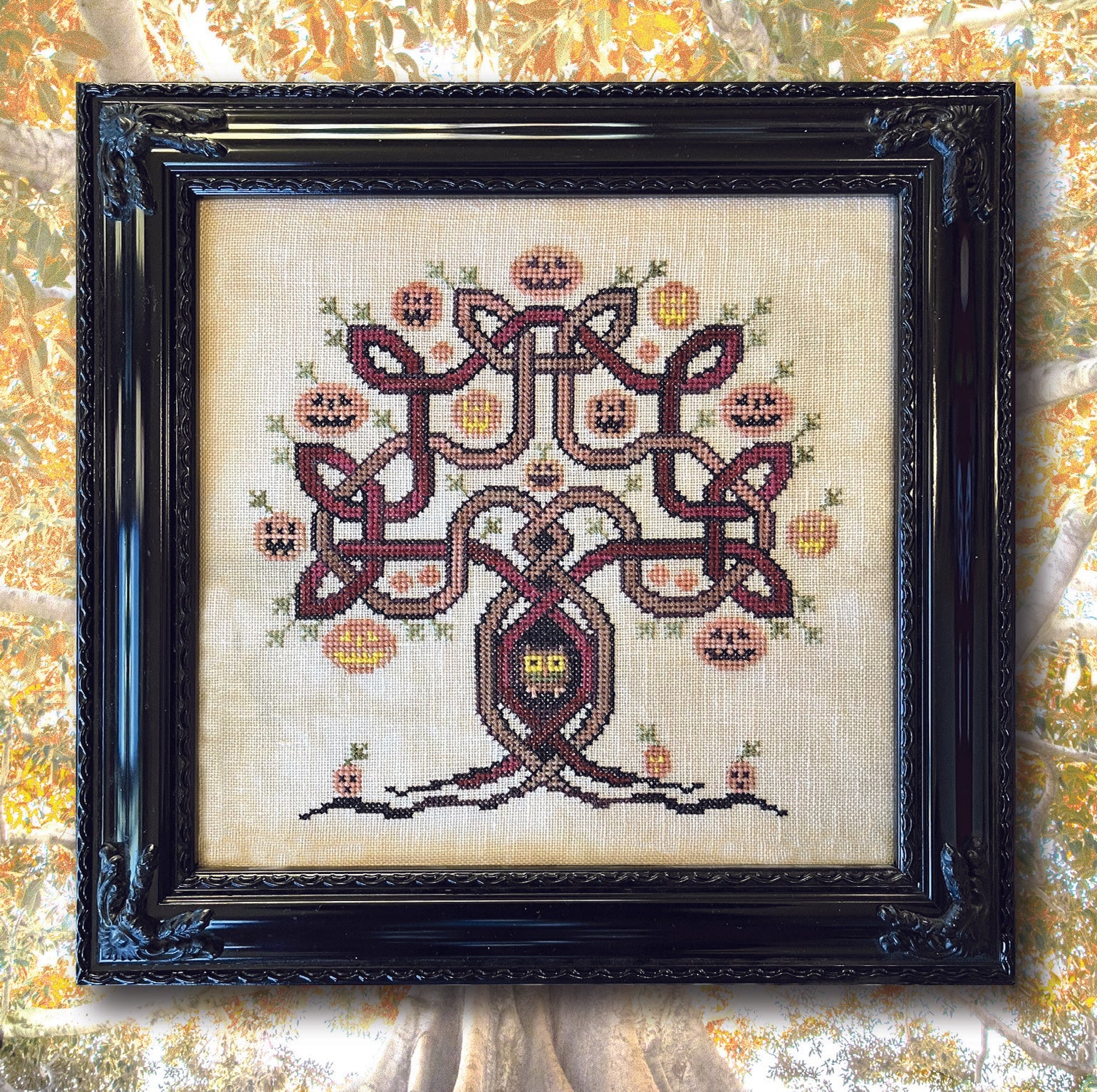 Hallowed Tree - Ink Circles - Cross Stitch Pattern