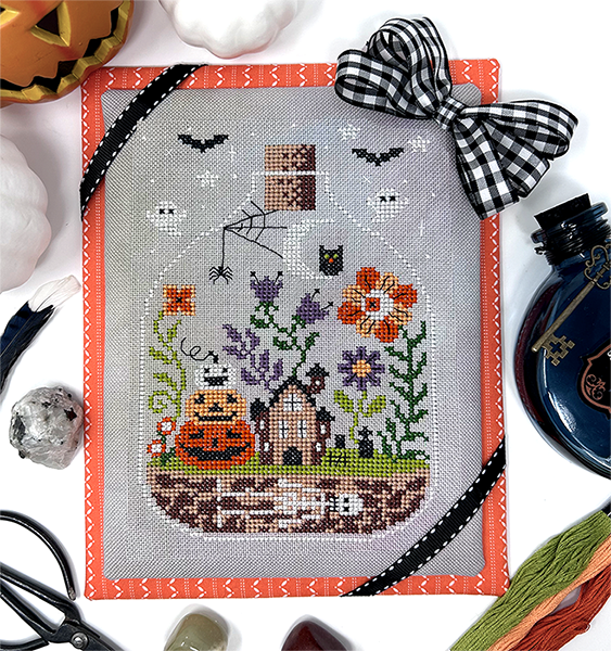 Halloween Terrarium - Tiny Modernist - Cross Stitch Pattern