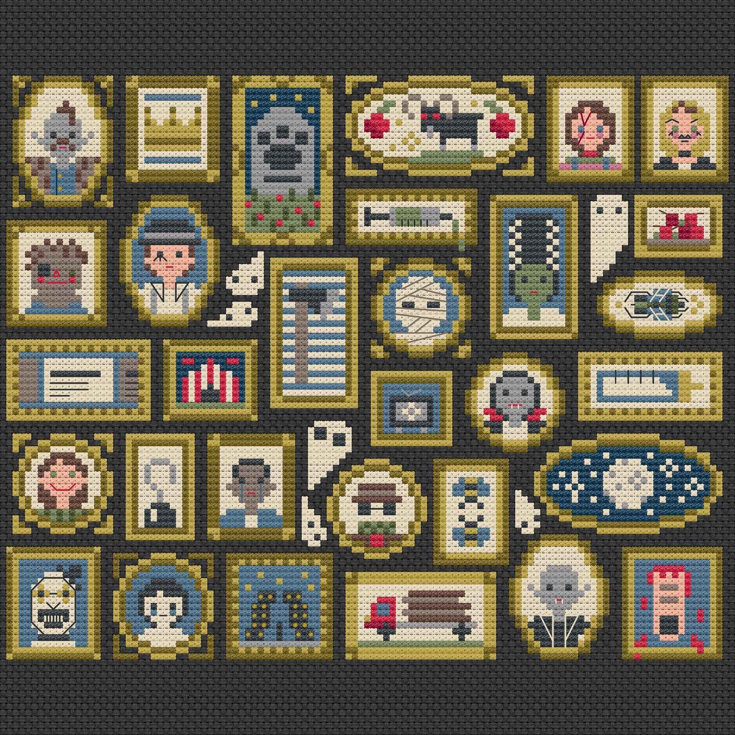 Horror Movie Museum 2 - Una Buena Pieza - Cross Stitch Pattern