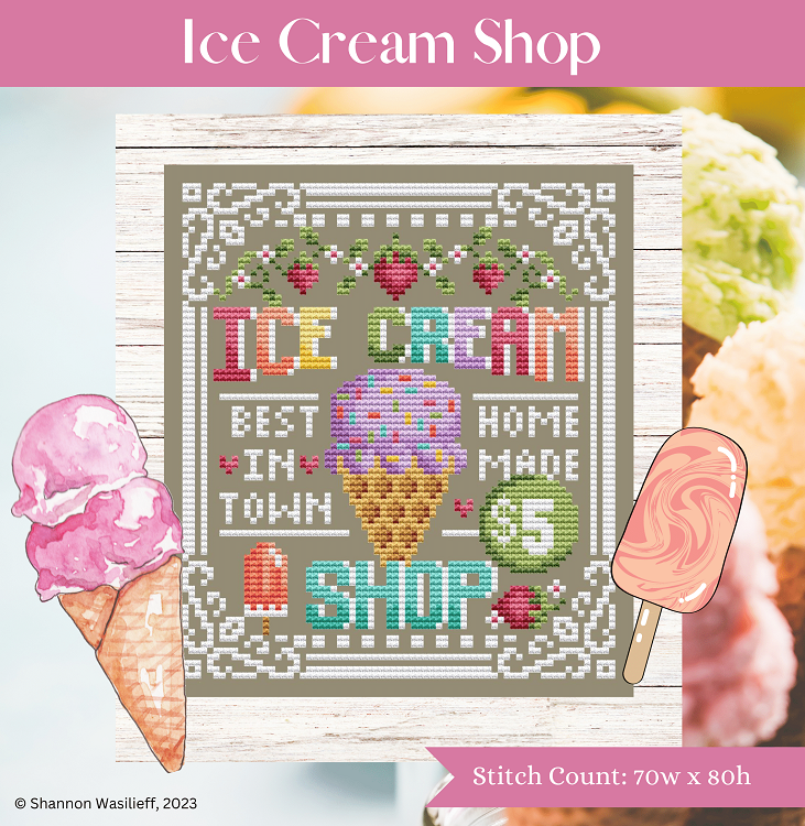 Ice Cream Shop - Shannon Christine Designs - Cross Stitch Pattern