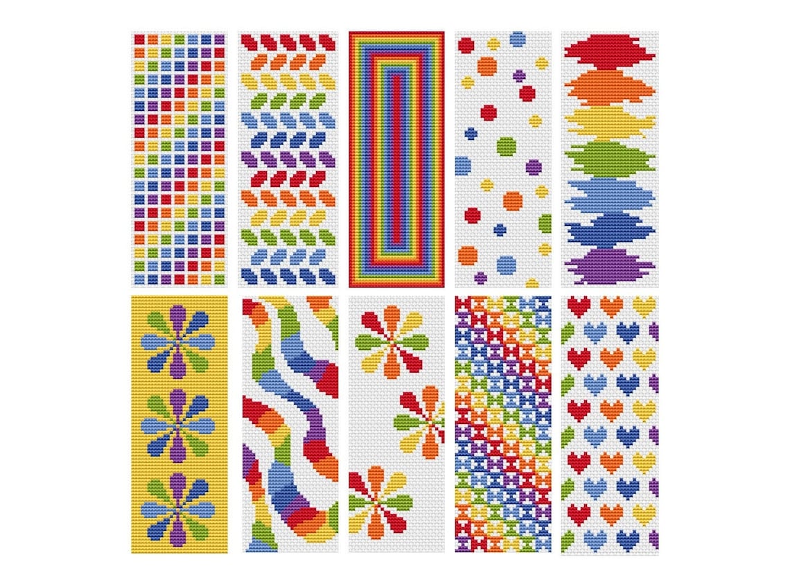 Rainbow Bookmarks - Artmishka Cross Stitch - Cross Stitch Patterns