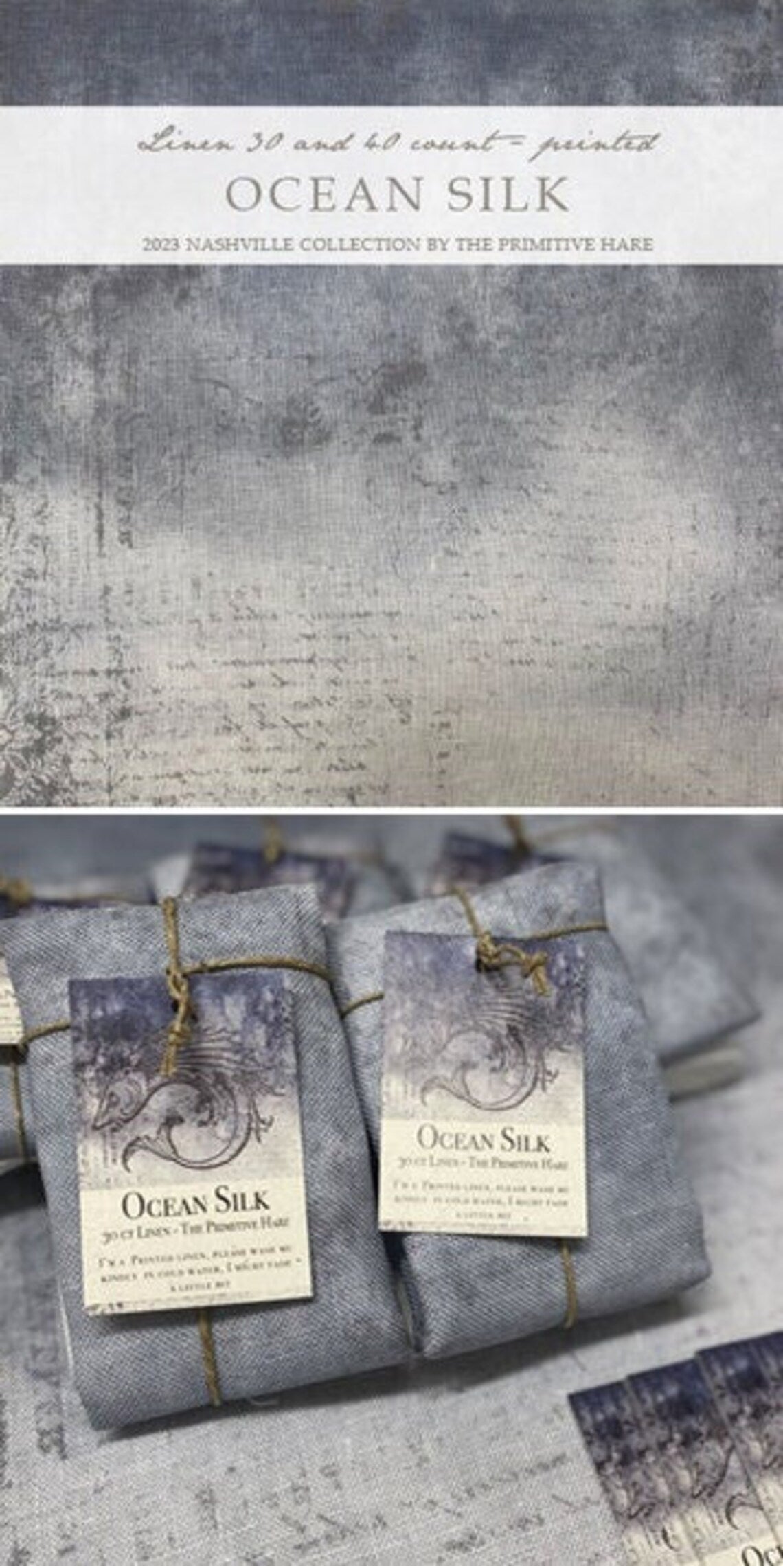 30ct Linen "Ocean Silk" - The Primitive Hare - Cross Stitch Fabric