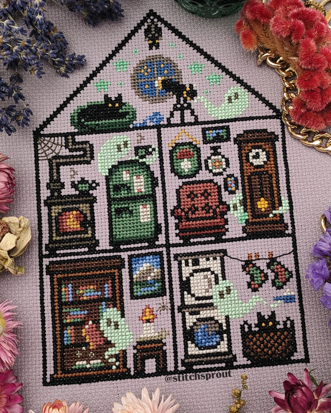 Gravestone Manor - StitchSprout Cross Stitch - Cross Stitch Pattern