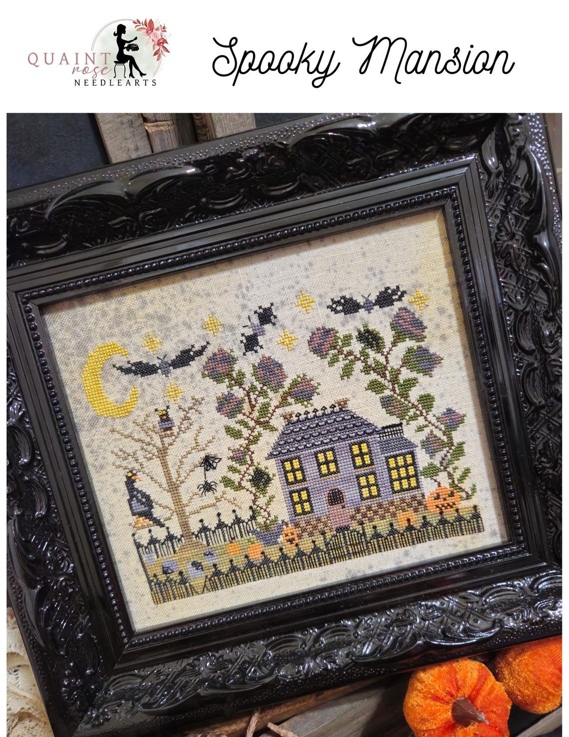 Spooky Mansion - Quaint Rose Needlearts - Cross Stitch Pattern