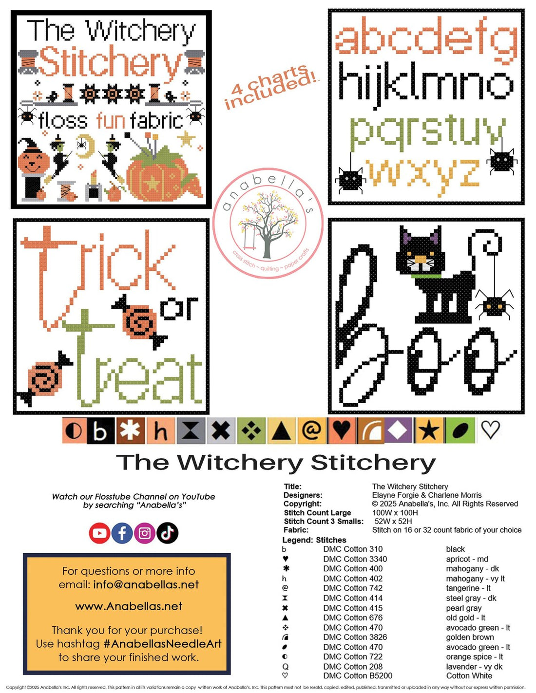 The Witchery Stitchery - Anabella's - Cross Stitch Pattern
