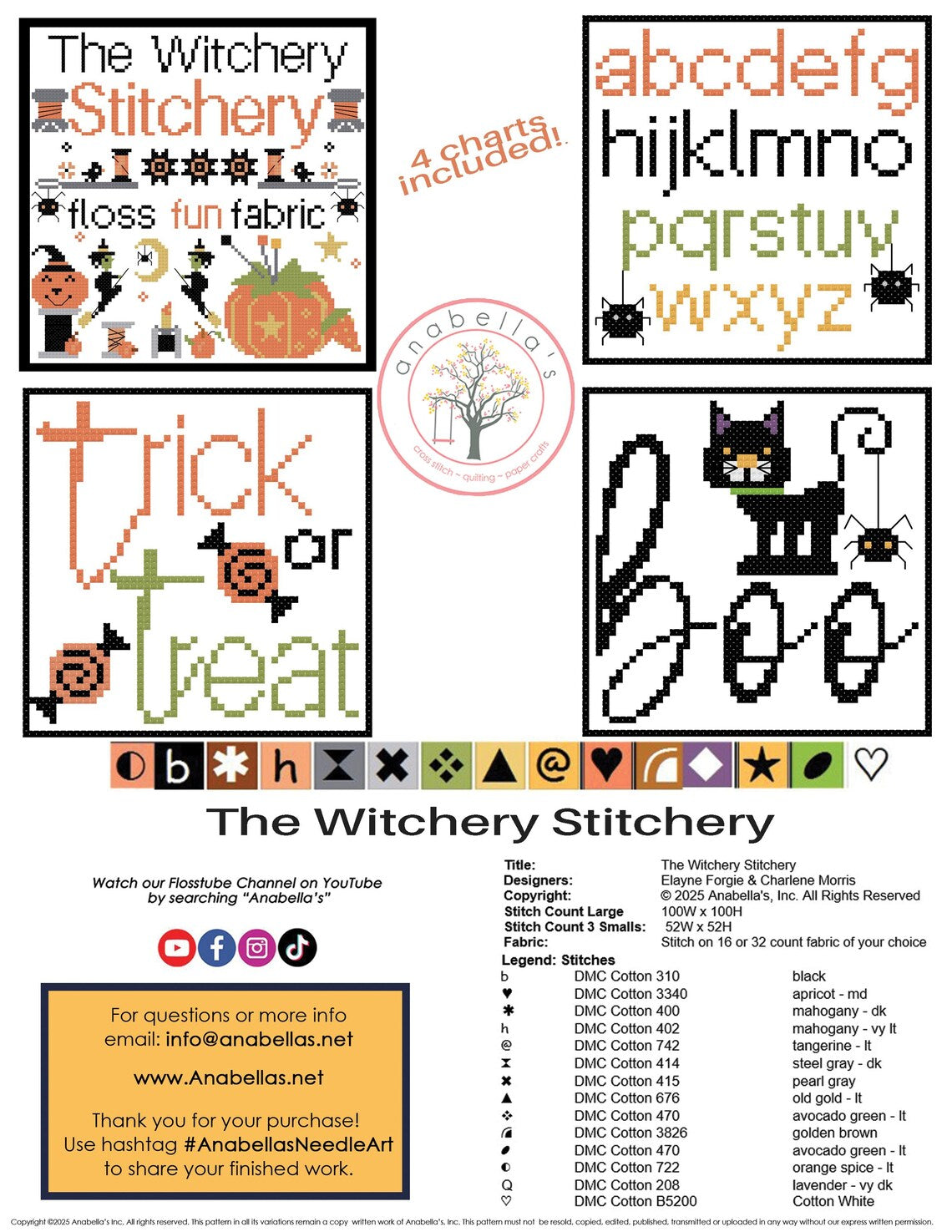 The Witchery Stitchery - Anabella's - Cross Stitch Pattern