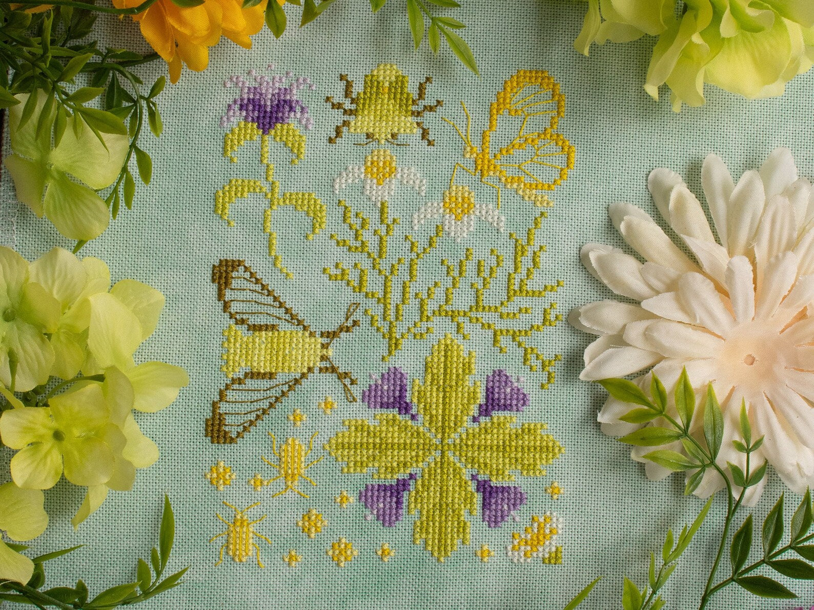 Teatime Nature Walk - Sprouting Lupine - Cross Stitch Pattern