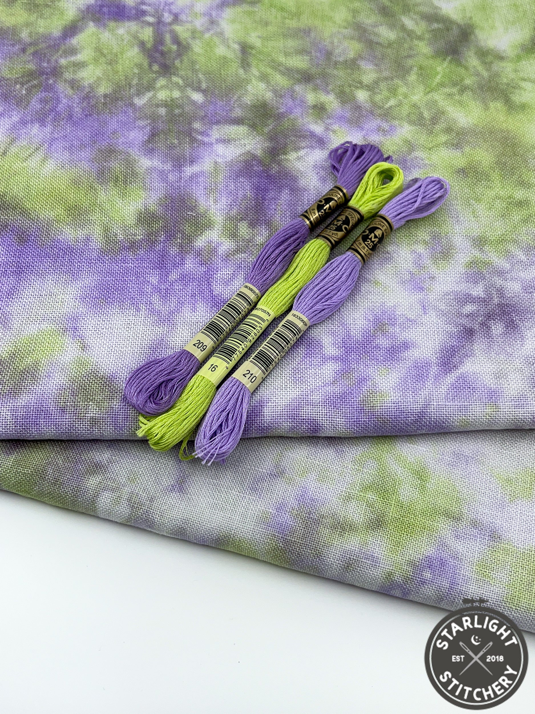 "Witch's Brew" Linen - Lapin Loops - Hand Dyed Cross Stitch Fabric