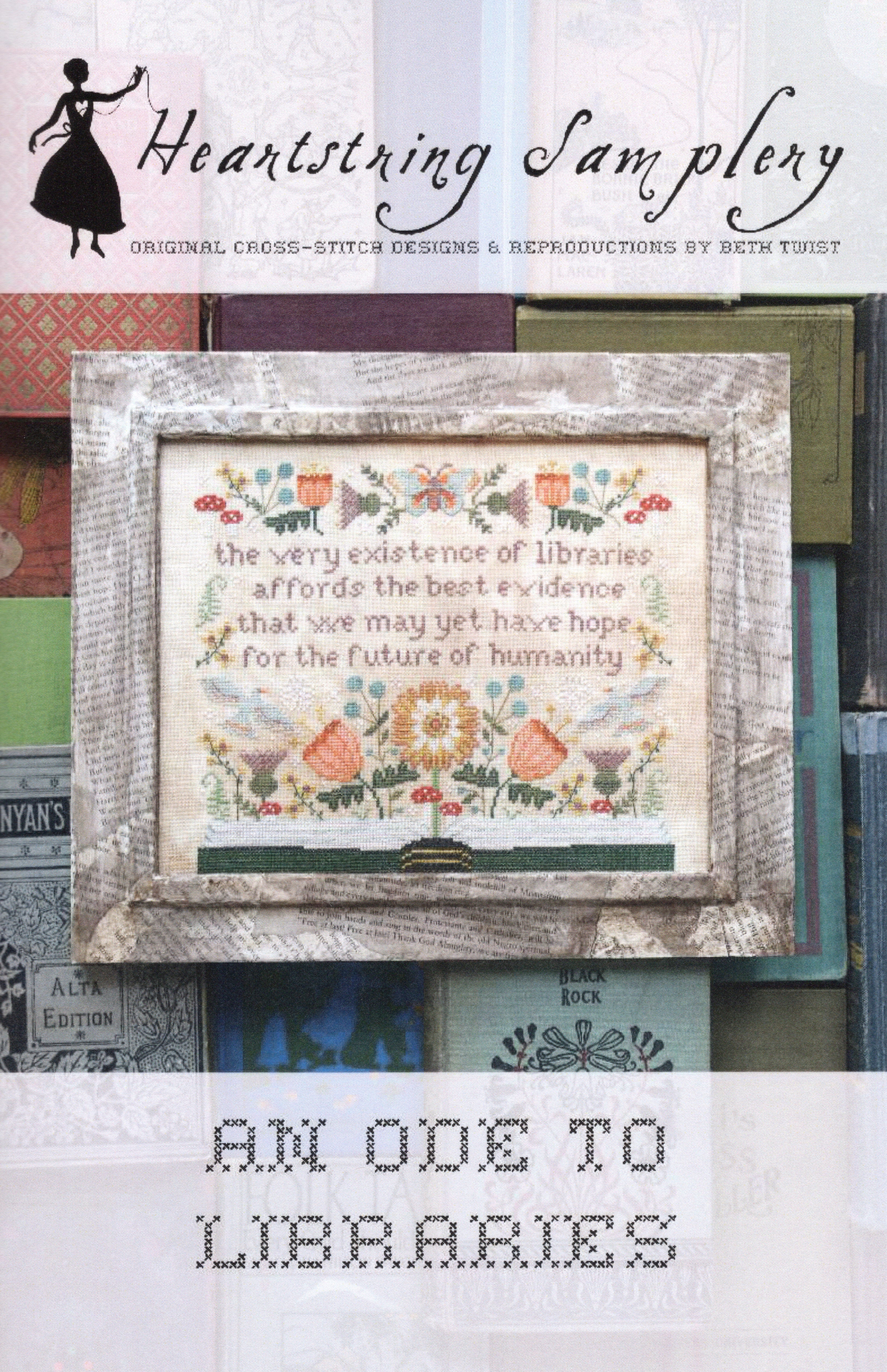 An Ode to Libraries - Heartstring Samplery - Cross Stitch Pattern