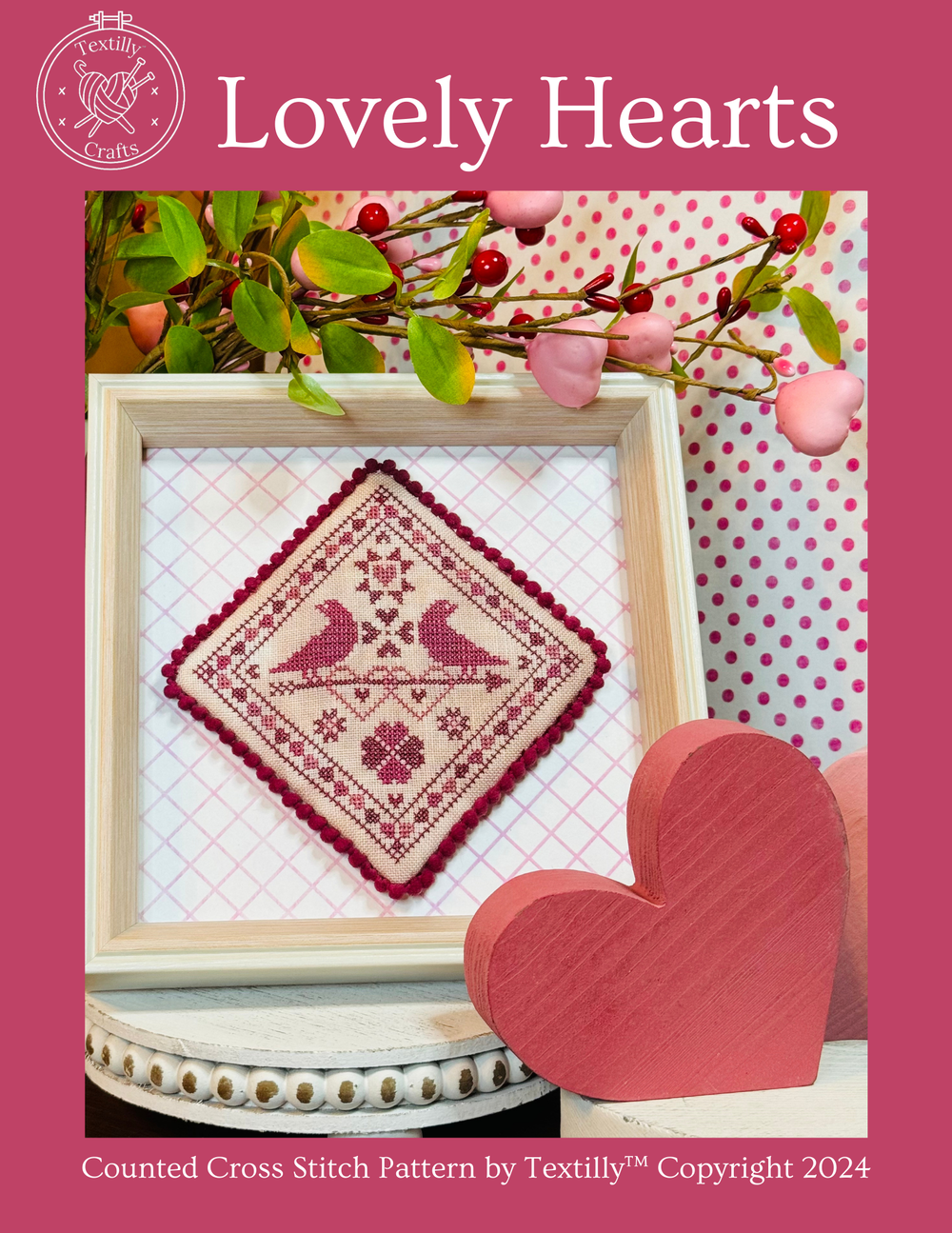 Lovely Hearts - Textilly Crafts - Cross Stitch Pattern