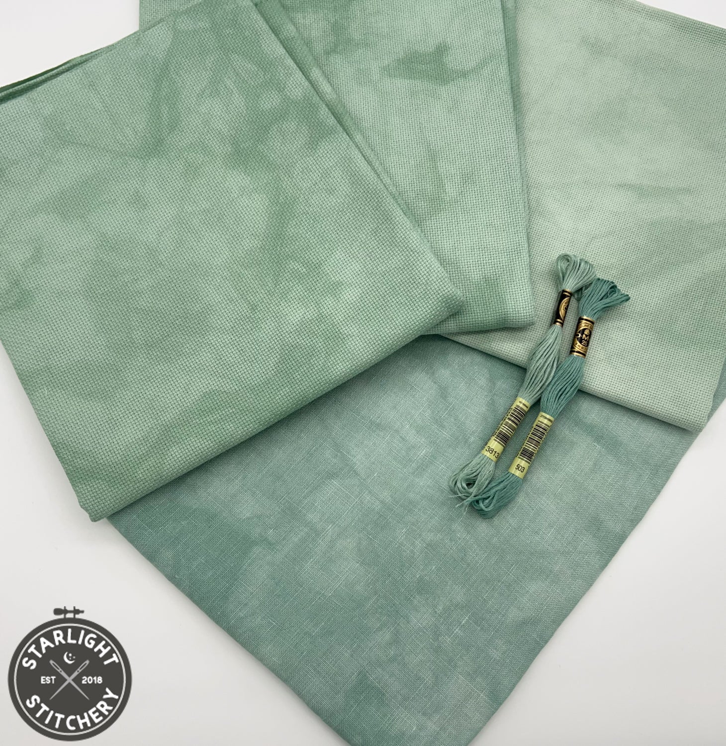 "Pistachio" Needle Bling Designs - Hand Dyed Cross Stitch Fabric