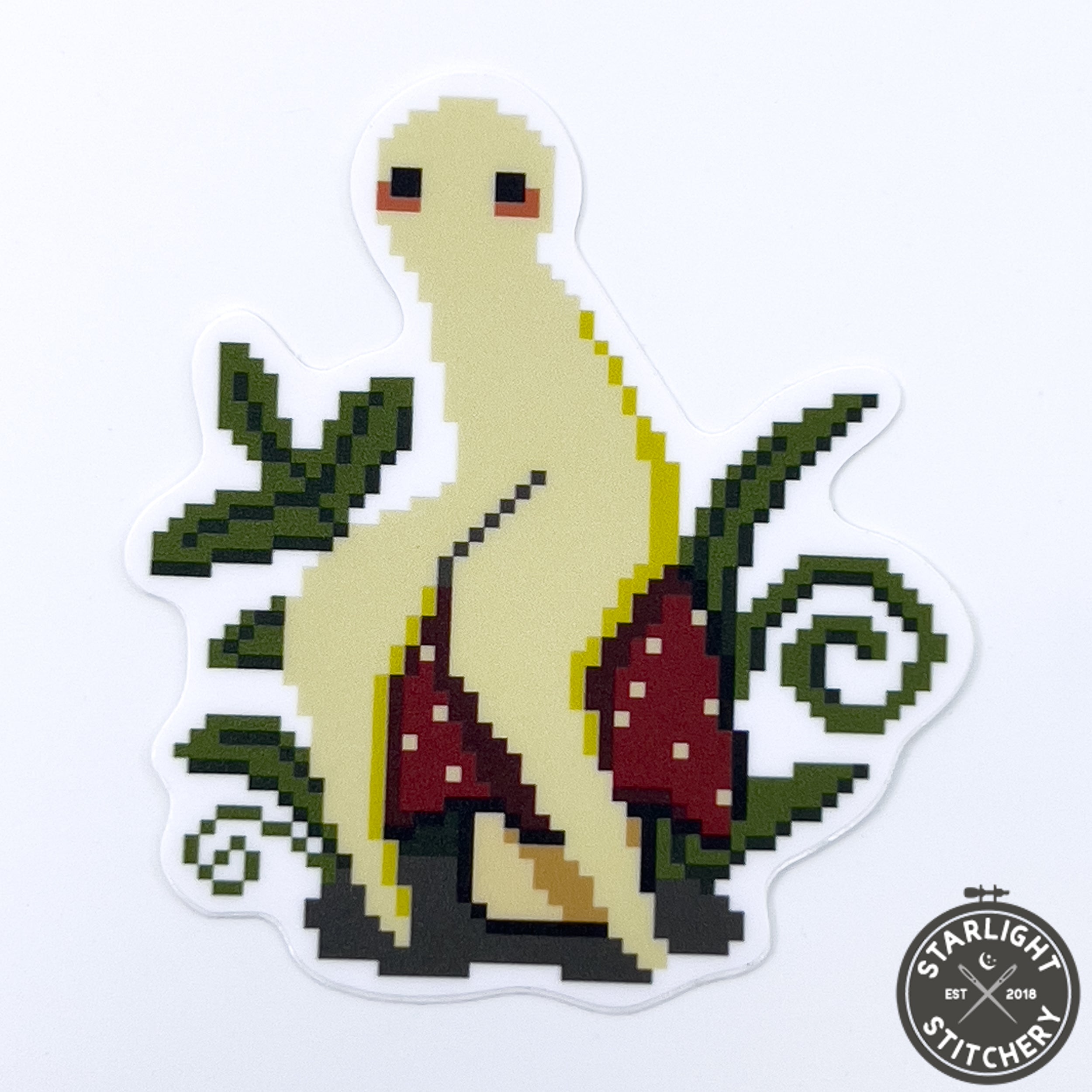 Fresno Nightcrawler Cryptid Cross Stitch Sticker - The Stitch Crypt
