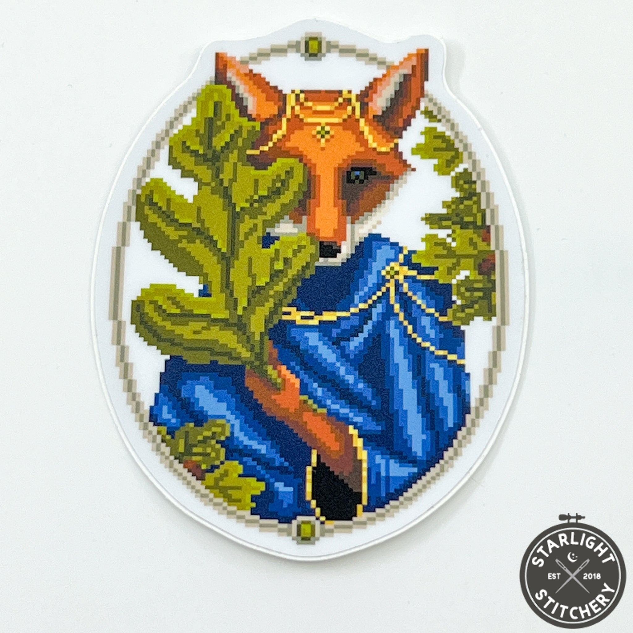 Oak Keeper Cross Stitch Sticker - Fine Frog Stitching