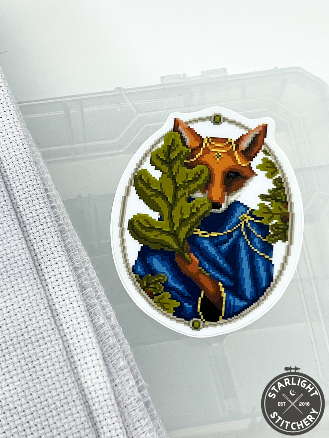 Oak Keeper Cross Stitch Sticker - Fine Frog Stitching