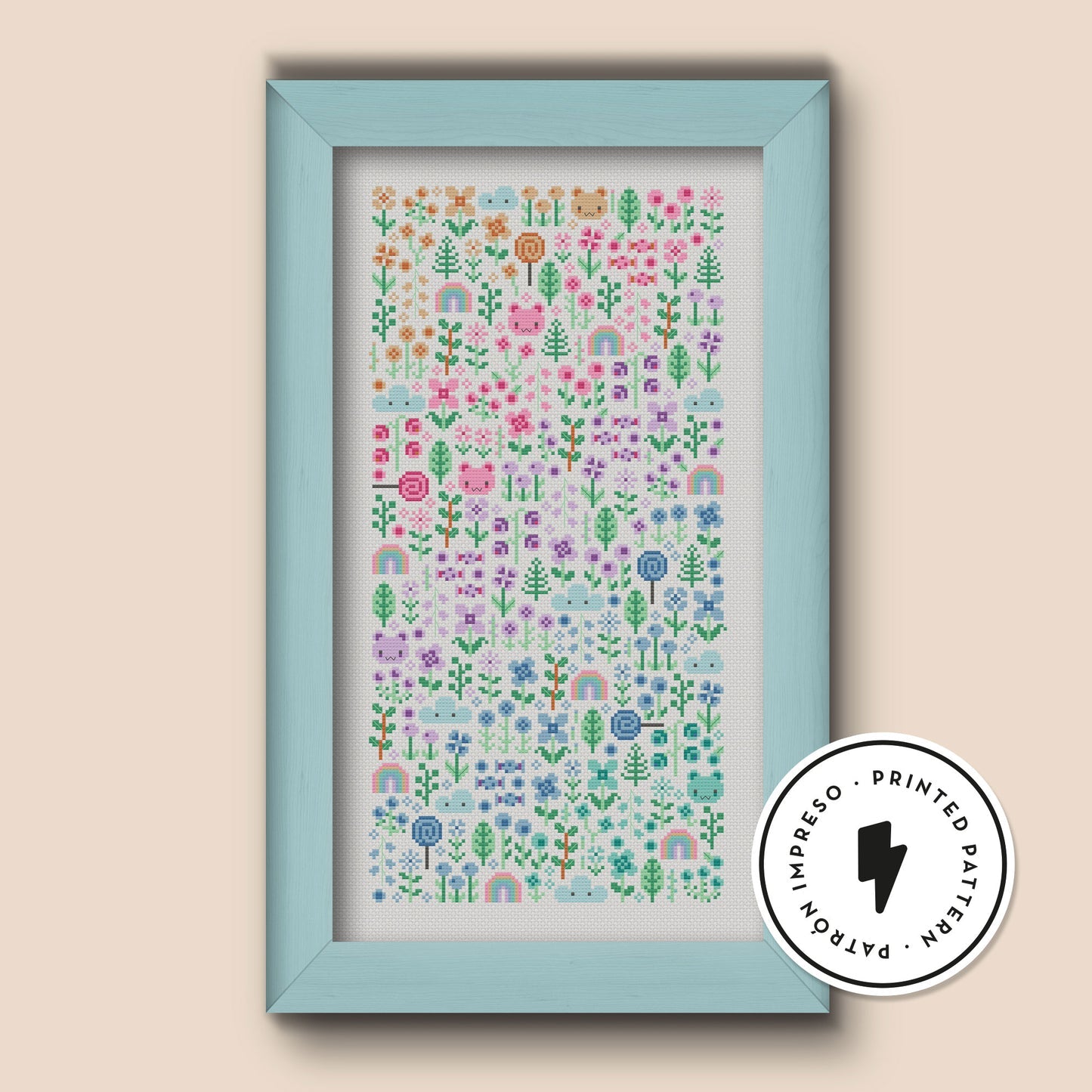 Pastel Garden - Una Buena Pieza - Cross Stitch Pattern