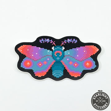 Rising Sun Moth Cross Stitch Sticker - Fine Frog Stitching