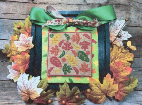 September: Leaves All Piled Up - Ladybug Stitches - Cross Stitch Pattern