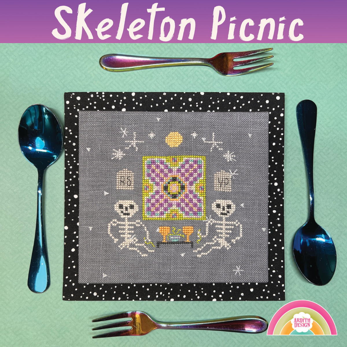 Skeleton Picnic - Ardith Design - Cross Stitch Pattern [Nashville 2024 Exclusive]