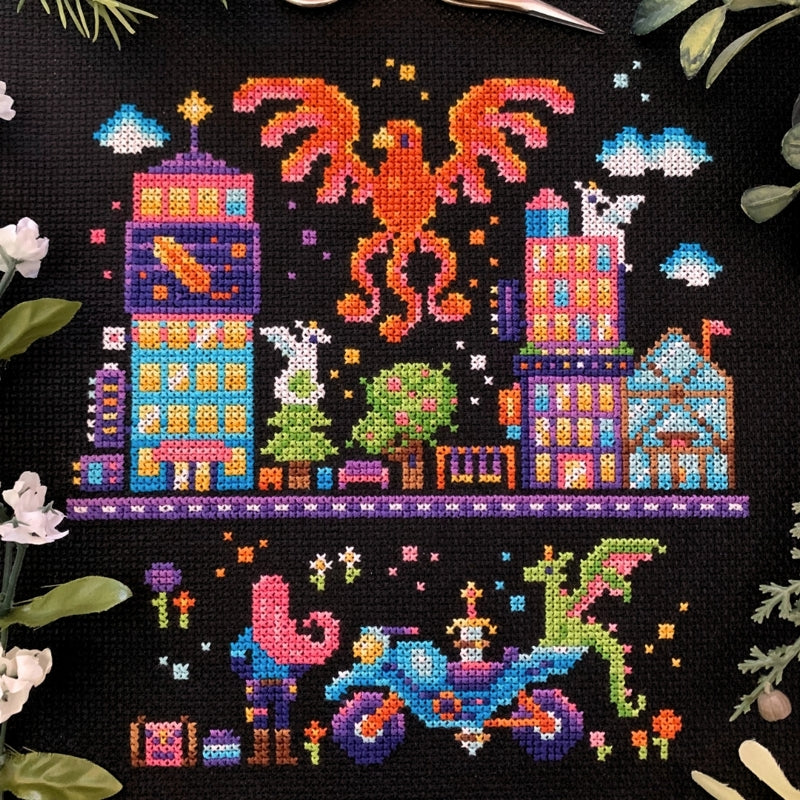 Phoenix City - Flossy Fox Shop - Cross Stitch Pattern [Needlework Marketplace 2025]