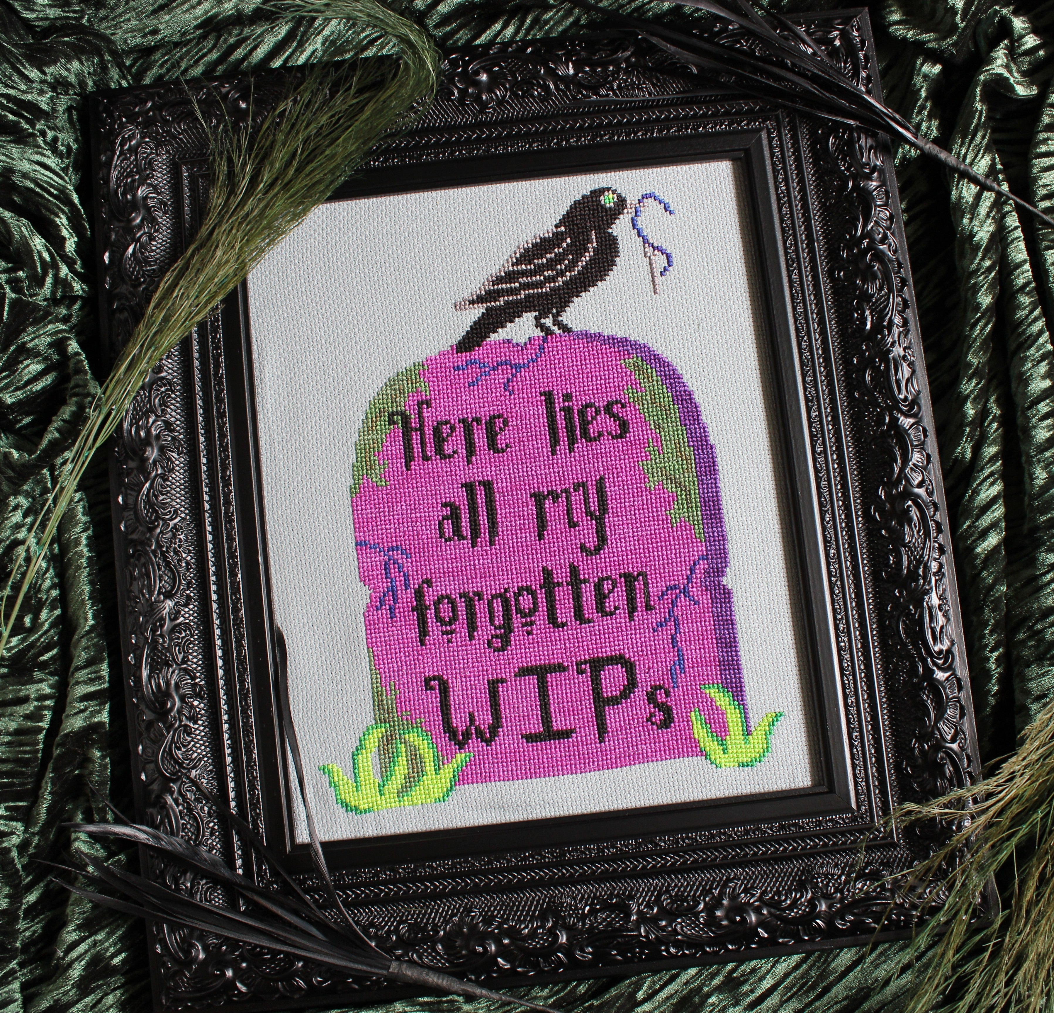 Rest in Peace WIPs - Stay Platinum Stitchery - Cross Stitch Pattern [Needlework Marketplace 2025]