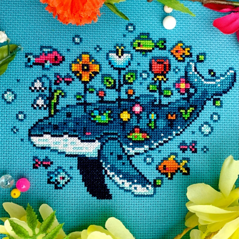 Whale Garden - Flossy Fox Shop - Cross Stitch Pattern [Needlework Marketplace 2025]