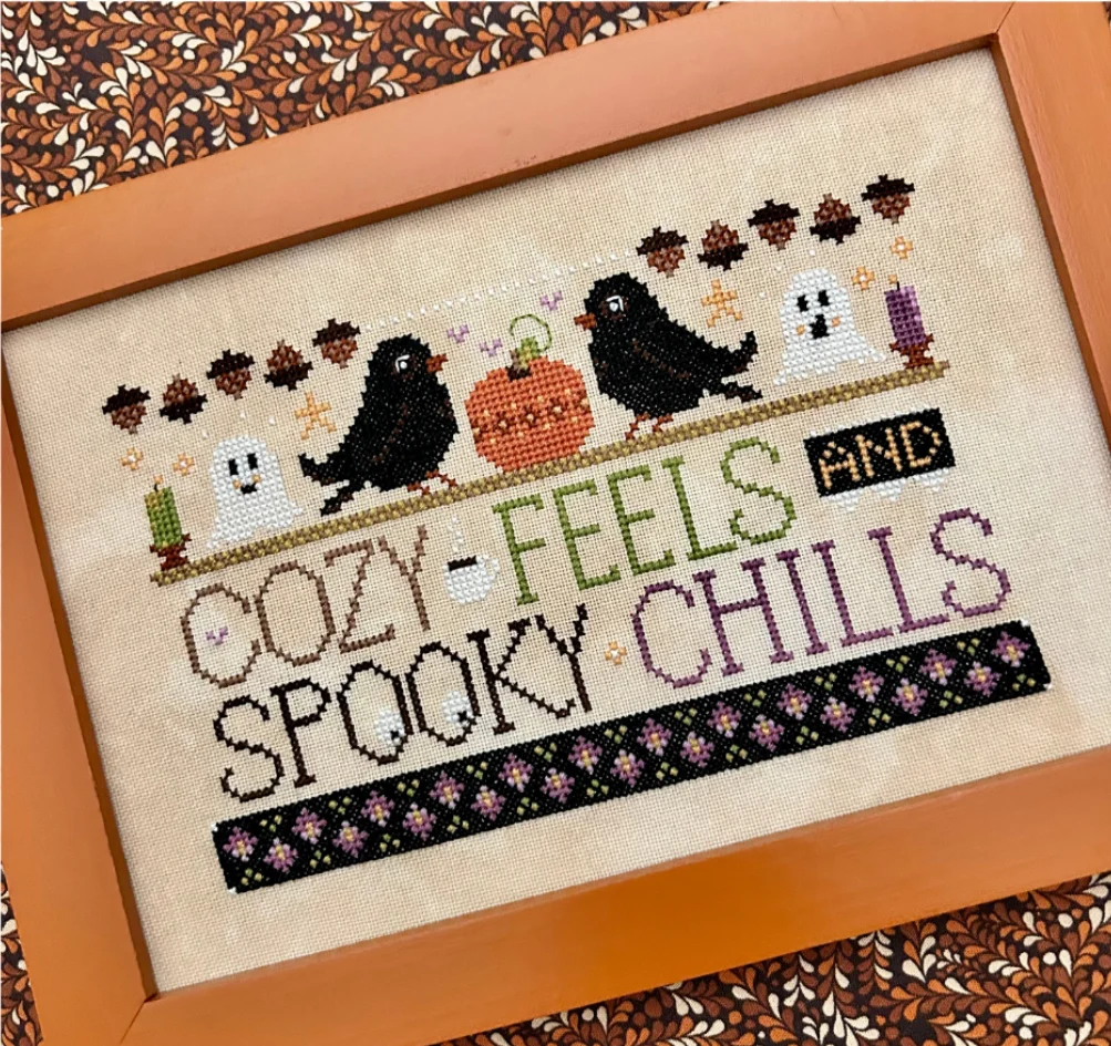 Wordy Birds: October - Sweet Wing Studio - Cross Stitch Pattern