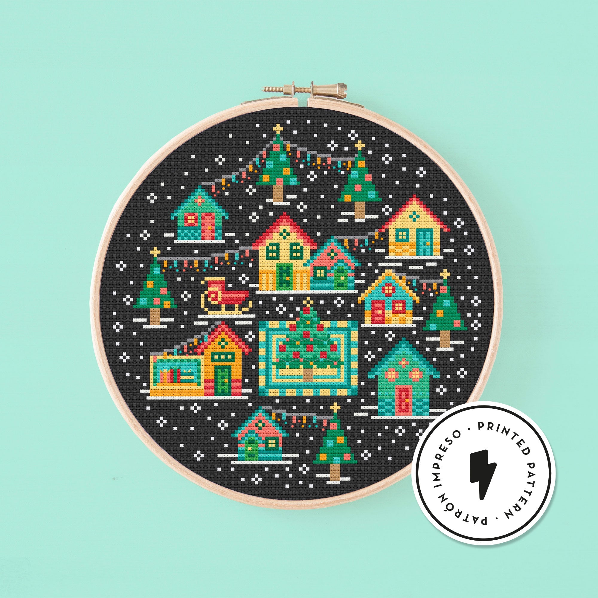 Christmas Town - Una Buena Pieza - Cross Stitch Pattern