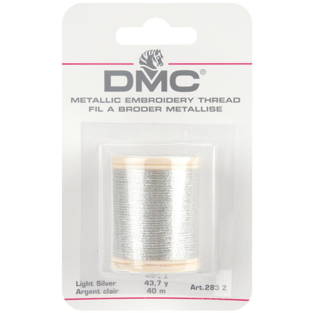 Metallic Embroidery Thread 43.7yd - Light Silver