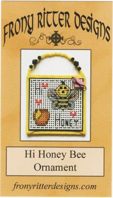 Hi Honey Bee Ornament - Frony Ritter Designs - Cross Stitch Pattern