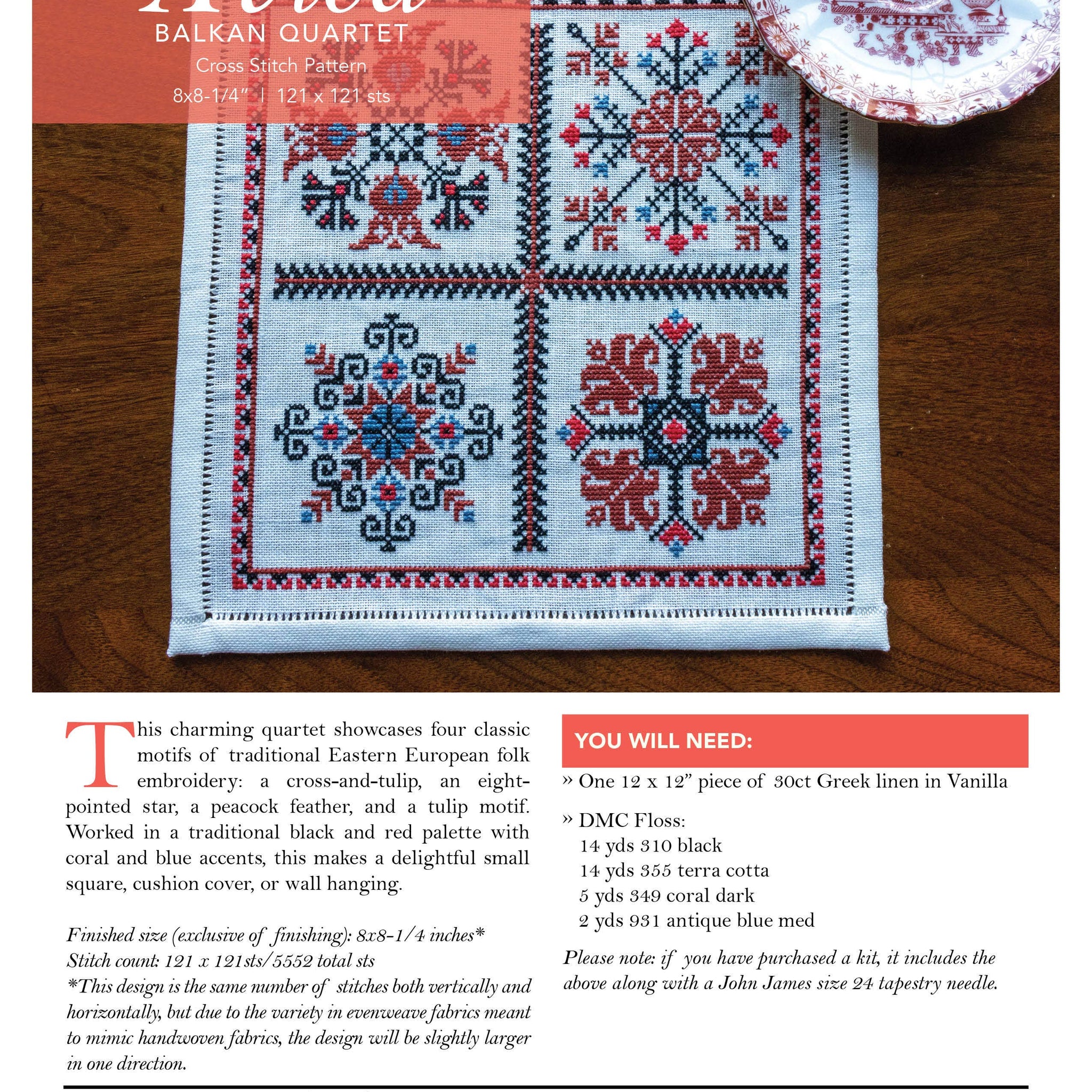 Balkan Quartet - Avlea Folk Embroidery - Cross Stitch Kit