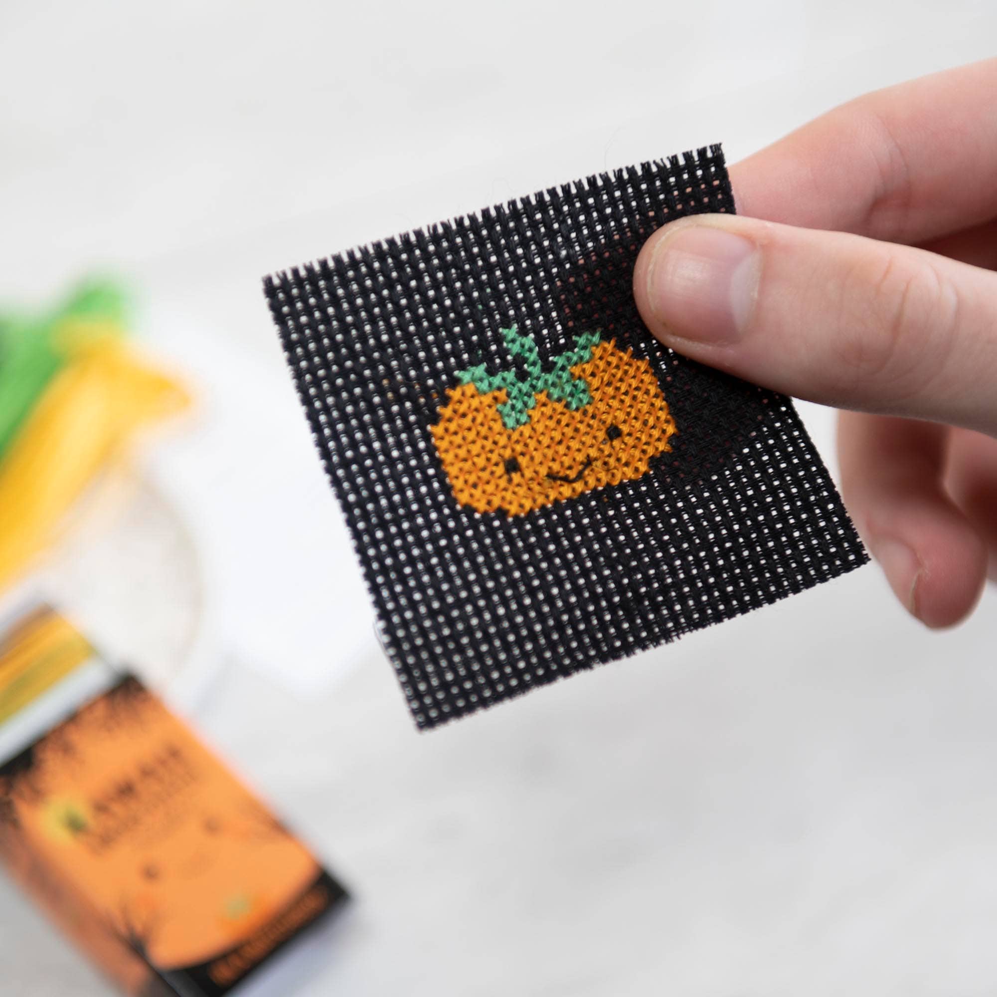 Kawaii Halloween Pumpkin Mini Cross Stitch Kit - Marvling Bros Ltd
