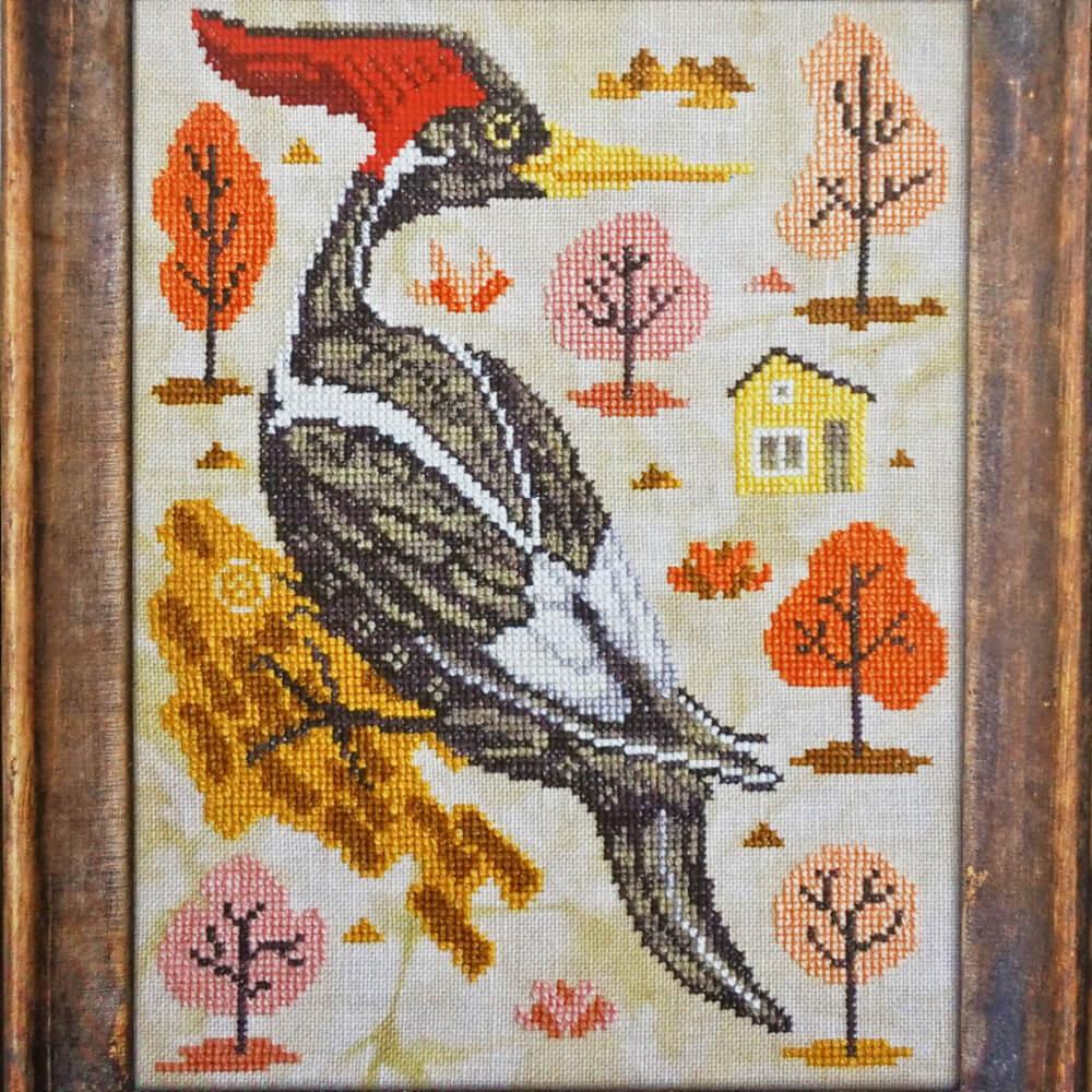 The Woodpecker (A Year in the Woods #9) - Cottage Garden Samplings - Cross Stitch Pattern