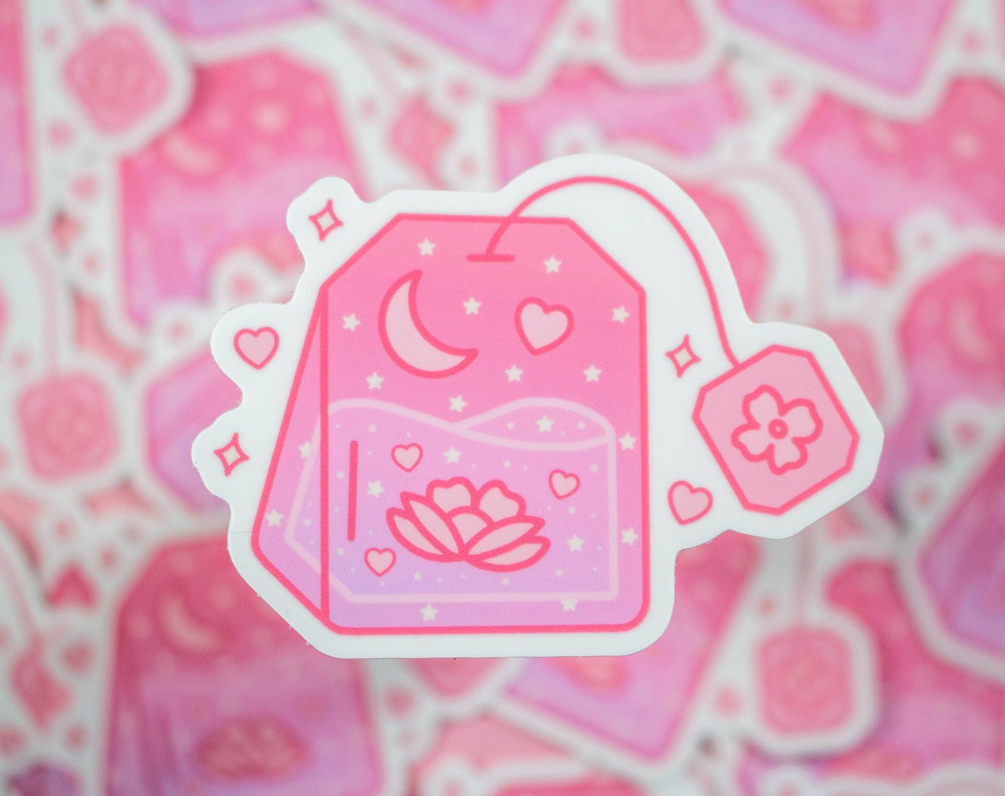 Hearts Tea Bag Sticker - Unicorn Eclipse