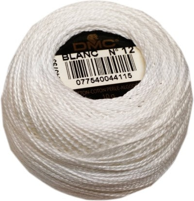 Pearl Cotton Ball Size 12 - Blanc/White - DMC Embroidery Floss