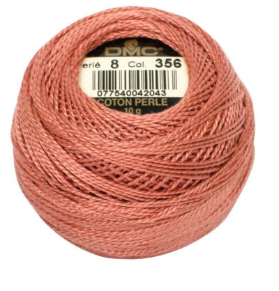 Pearl Cotton Ball Size 8 - 356 (Medium Terra Cotta) - DMC Embroidery Floss