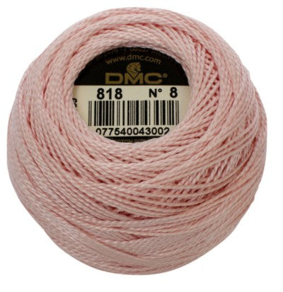 Pearl Cotton Ball Size 8 - 818 (Baby Pink) - DMC Embroidery Floss