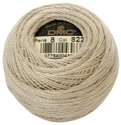 Pearl Cotton Ball Size 8 - 822 (Beige Gray) - DMC Embroidery Floss