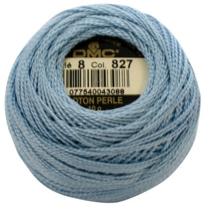 Pearl Cotton Ball Size 8 - 827 (Very Light Blue) - DMC Embroidery Floss