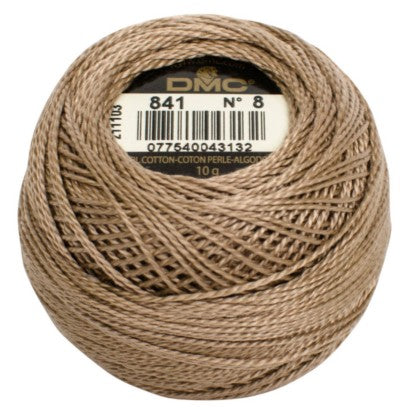 Pearl Cotton Ball Size 8 - 841 (Light Beige Brown) - DMC Embroidery Floss