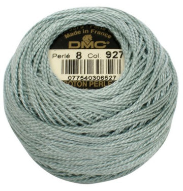 Pearl Cotton Ball Size 8 - 927 (Light Gray Green) - DMC Embroidery Floss