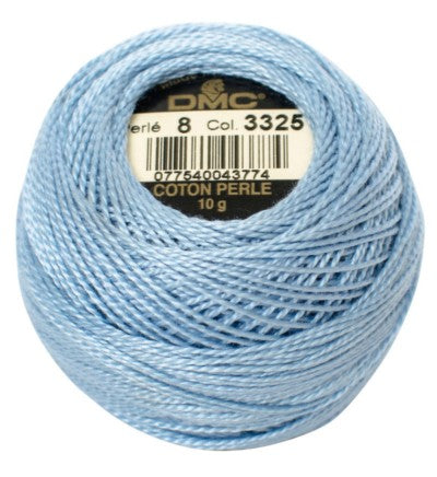 Pearl Cotton Ball Size 8 - 3325 (Light Baby Blue) - DMC Embroidery Floss