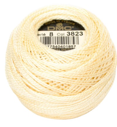 Pearl Cotton Ball Size 8 - 3823 (Ulta Light Pale Yellow) - DMC Embroidery Floss